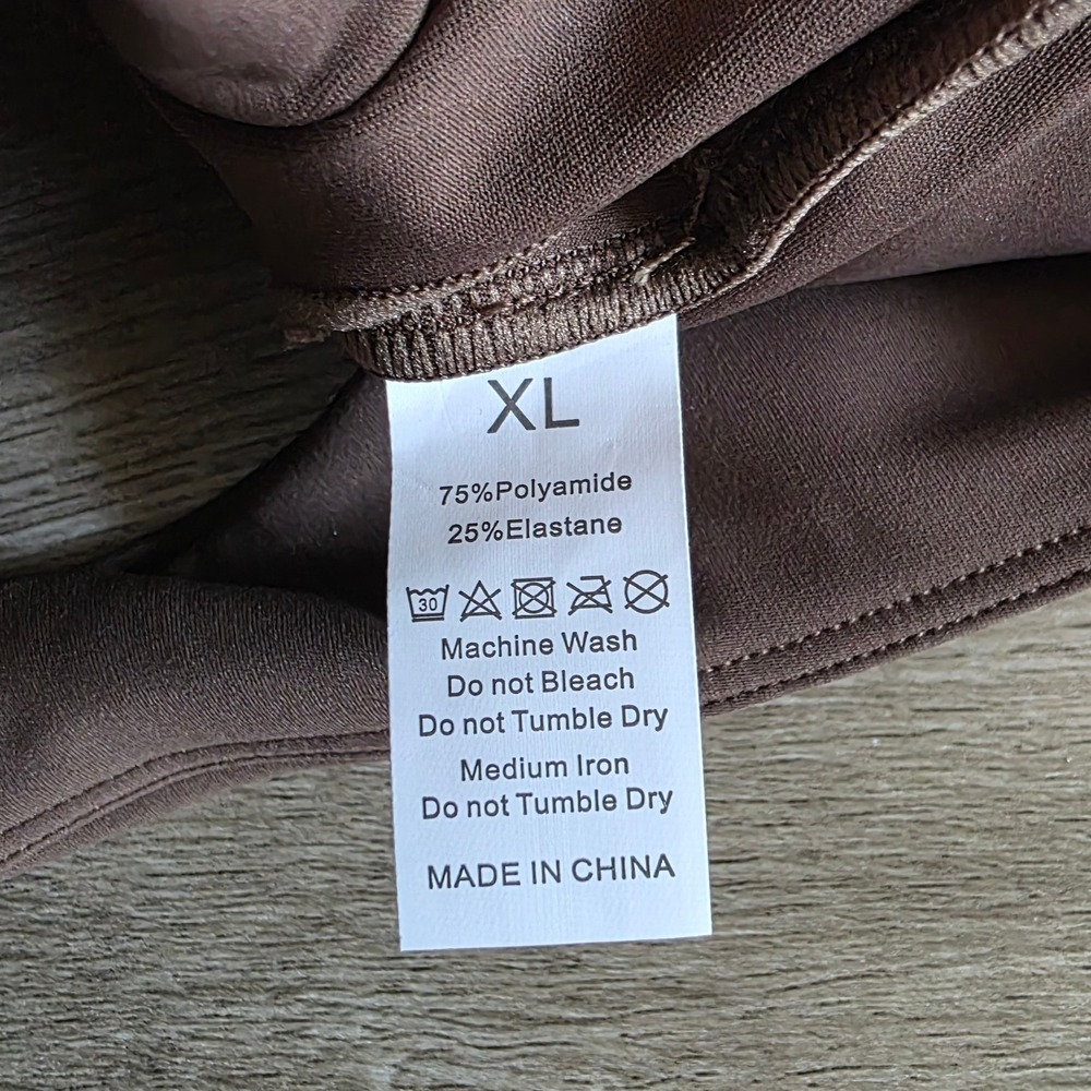 Annbon Womens XL Strappy Racerback Sports Bra  Brown V-Neck Activewear NWT - Picture 4 of 4